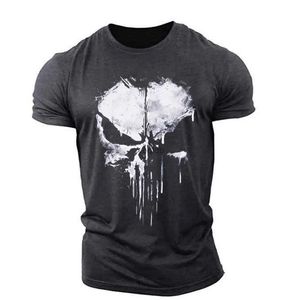 Men's T-Shirts Vintage Horror Skull 3d Printed Mens T-shirt Summer Classic Casual O-neck Short Sleeve Fashion Loose Oversized Mens Top XS-6XL