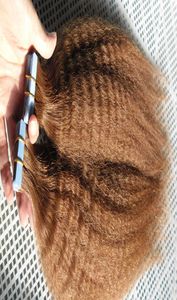 인간의 머리카락 확장 테이프 이탈리아 코어 야키 40pcs 킨키 스트레이트 피부 씨름 인간 머리 1937702