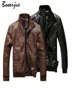 2020 Mode Herbst Männliche Lederjacke Schwarz Braun Herren Stehkragen Mäntel Leder Biker Jacken Motorrad Jacke New17746119