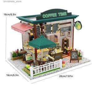 Arkitektur/DIY House Coffee Shop Doll House Mini Doll House Diy Small House Kit Production Room Princess Toys Home Bedroom Decoration With Furniture