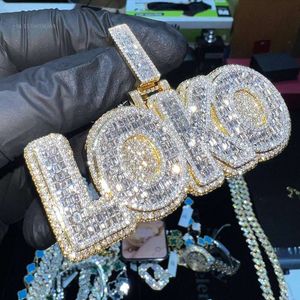 Pass Tester fina smycken Sier Gold Plated VVS Moissanite Diamond Men Fashion Iced Out Custom Name Pendant
