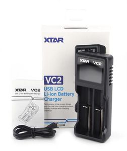 XTAR VC2 CHAGER NIMH Batteriladdare LCD för 18650 18350 26650 21700 LIION Batterier med Retail Boxa08a57a187740875