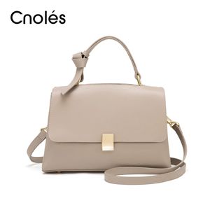 Cnoles varumärke kvinnors väska läder mjuk mode satchel handväska axel tygväskor topphandtag crossbody väska avtagbara remmar 240304