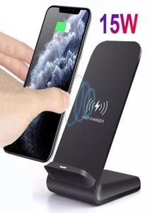Беспроводное зарядное устройство Qi Quick, 10 Вт, 15 Вт, для iPhone SE2 X XS MAX XR 11 Pro 8, Samsung S20 S10, док-станция для быстрой зарядки3233424