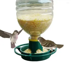 Other Bird Supplies 4 PCS Outdoor Feeder Automatic Hanging Feed Bowl Green Plastic For Parrot Pigeon Pet Indoor Bottle Mouth Docking