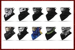 Mzz39 oddychający czaszka ducha Balaclava Motocykl Summer Motobike Biker Face Mask Cover Deck Gaiter Bandana Ear Hanging Cycling Me6481239