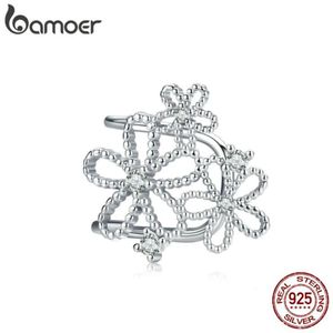 Waterdrop Shining Flowers for Women 925 Sterling Silver CZ Retro Statement Smycken Original Design SCE921 2105125515313