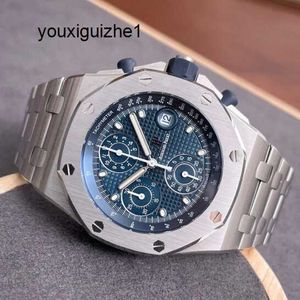 Деловые часы с хронографом AP Watch Royal Oak Offshore Series 26238ST Прецизионная сталь с синим циферблатом Мужская мода Досуг Бизнес Спортивная техника Часы времени