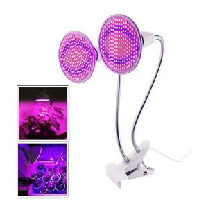 Grow Lights Lumiparty 400Led Plant Grow Light Doublehead Clip With Red Blue Lamp Indoor Greenhous Hydroponic Vegetable Ctivation 40W L Dhnt8