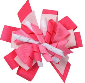 Mädchen M2MG Hairbows Layered Korker Curly Ribbon Hair Bows Clips Boutique Kids Corker Haarbänder Haarspangen Kopfbedeckungszubehör PD018693238