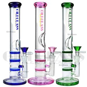 Prosta rurka szklana Bong Triple Dab Rig Bird Cage Perc Hookahs Pigłki olejne Bongs do palenia rur wodnych z Banger Bowl