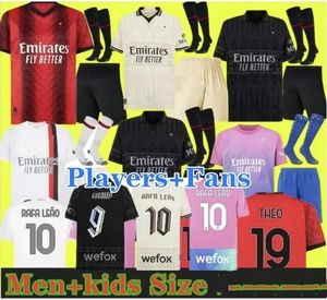23 24 Futbol Formaları Giroud de Ketelaere Rafa Leao AC Pulisic Loftus-Cheek Theo Milans Futbol Gömlek Dördüncü Erkekler Çocuk Kiti Futbol Forması