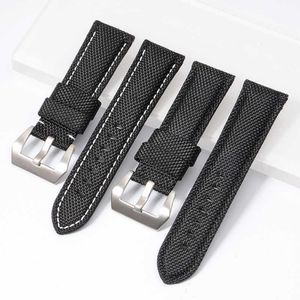 22mm 24mm 26mm högkvalitativ nylontyg Blue Black Canvas Watchband för Pamerai Watch Strap Band Men's Wrist Watch Armband251p