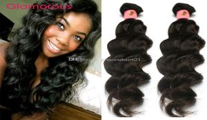 Glamorous Virgin Human Hair Weft 2 Bundles Brazilian Weave 834 Inch low Peruvian Indian Malaysian Wavy Hair Extensions Quee6503591