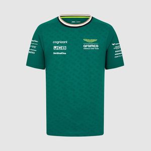 アストンF1 2024公式メンズドライバーTシャツフォーミュラ1チームレーシングスーツTシャツF1ポロシャツドライバー14および18特大のTシャツジャージー