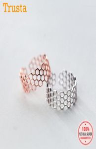 Cluster Rings Trusta 100 925 Solid Real Sterling Silver Fashion 8mm Bredd Polygon Storlek 5 6 7 Underbar gåva för Girls Kids Lady9496802