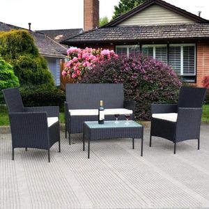 Camp Furniture Wicker Set Chairs Black Outdoor