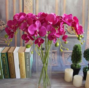 20pcs Artifical Moth Butterfly Orchid Flower Phalaenopsis Wyświetlacz Fałszywe kwiaty Wedding Room Decor 8 Colors1605302