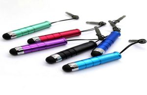 Hela 1000pcslot Mini Capacitive Touch Screen Plastic Stylus Pen Pennor 11 färger för mobiltelefon surfplatta PC6143249
