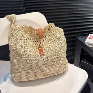 أكياس تسوق حقيبة من المنسوجة ، حقيبة يدوية جوفاء العشب منسوجة ،