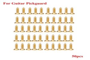 Guldplätering av 3 mm skruvar för elektrisk gitarr pickguard skrapplatta toppkvalitet 50pcs2075554