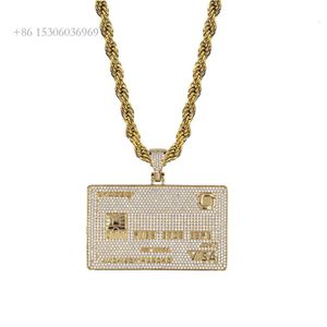 Anpassad Hip Hop Bank Card Hand Workcarfted VVS Moissanite Diamond Jewelry Iced Out Pendant