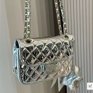 Designer Bag Womens Shoulder Bag Mirror Paint Gold Flap Bags äkta läder diamantgitter quiltning kalvskinn crossbody väskor handväskor plånbok 8277