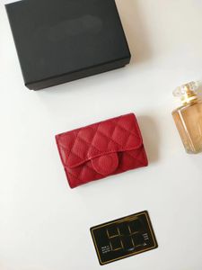 2024 CF أصلي جودة عالية الجودة مصمم فاخر للأزياء محفظة نساء Womens Clutch Bag Crex Card Purse Envelope Wallet with Box Dust Facs