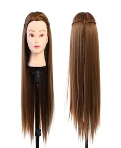 Salonghårsmakeup Practice Model Eyelash Extensions Mannequin Head Frisör Training Head Doll 60 cm Wig Head utan hållare SH16942661