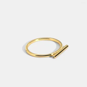Cluster-Ringe Einfache koreanische 14k vergoldete Verbindungsringe mit Diamant-Kaltwind-Hochzeits-Verlobungs-Luxus-Party-Schmuck-Geschenk