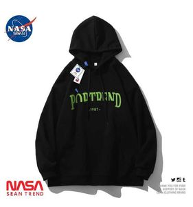 Felpe con cappuccio da uomo Felpe con cappuccio pesante della NASA Co-branded Cappotto da uomo oversize per coppia oversize di marca di moda primaverile e autunnale