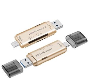 Hubs Multi Função Dois em Um Dupla Cabeça TypeC Leitor de Cartão SD TF USB 30 Notebook Computador Celular OTG2255827