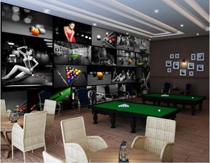 3D Papel de parede personalizado Po Mural Beautiful Sexy Girl em Modern Billiard Room Decoração de casa Glitter Wallpaper para paredes 3 D6761888