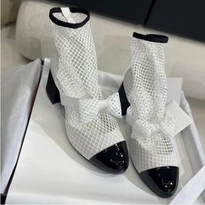 Botas de luxo designer strass fivela chunky salto alto bootie moda cor misturada tornozelo bota fábrica calçado sandália