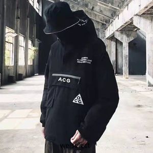 ACG Hoodie „Night Walker“ für Herren und Damen, Soldat, funktionelle Arbeitskleidung, Baumwolljacken, Pullover mit Markenlogo, lose Outdoor-Jacken, eingehakte Sportbekleidung, verdickter Jackenmantel