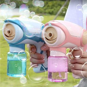 Gun Toys Summer Smoke Fog Spray Magic Bubble Electric Automatic Machine Gun Toy For Boys Girls Outdoor Sport Party Water Blower Kids Toys YQ240307