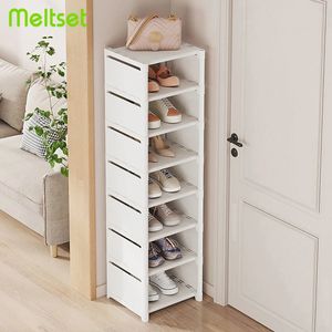 Shoe Rack Storage Organizer Folded 48Layer Wall Corner Space Saving Racks för garderob 240307