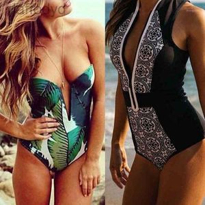 Kadın Mayo Kadınları Mayo Toptan- 2021 Bandeau Tek Parça Mayo Kadınlar Siyah Seksi Bodysuit Monokini Yüksek Kesim Takım Ton Banyo Takım