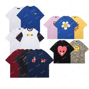 Men Women Summer T-shirt Daily Wear Couple T-shirt Outdoor Casual Fashion Trend Sunny Colorful Couple Black Blue Pink White