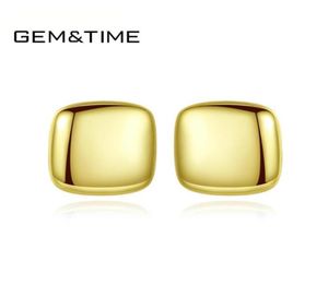 Gemtime real 925 prata esterlina brincos quadrados para mulheres ouro chapeado erros geométricos jóias finas joyas de plata8763903