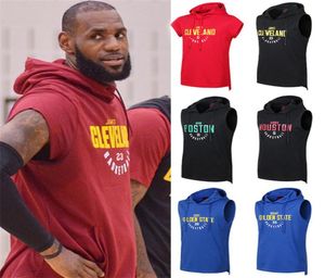 Spring Summer Mens T Shirt Hooded Tshirts for Men Sleeveless Sport Top Tees Men Training Shirts Basketball Team and Star Print S2528148