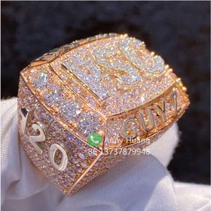 Heißer Verkauf Luxus Custom Schmuck Vvs Moissanit Diamant Ring Iced Out Initial Psc Championship Herren Beste Qualität