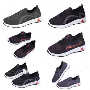 Novos sapatos de caminhada com sola macia antiderrapante para massagem nos pés médios e idosos, calçados esportivos, tênis de corrida, calçados individuais, calçados masculinos e femininos algodão preto cinza 40