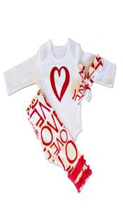 Nyfödda spädbarnsflickor Kläder Set Kids Suit Toddler Bodysuit Romper Tshirtlong Pants Outfit Children Clothes7900884