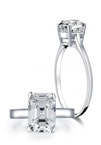 LESF 3 CT CHARMS Simulerade Diamond 925 Sterling Silver Par Engagement hela partier Bulk Fin smycken Ring för kvinnor5278921