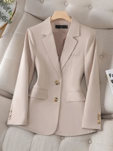 Long Sleeve Autumn Winter Women Blazer Jacket Ladies Black Khaki Red Green Single Breasted Female Business Work Wear Formal Coat 240226