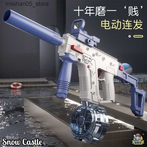 Sand Play Water Fun Electric water gun toy long sword fully automatic continuous firing charging childrens short summer splashing beach Q240307