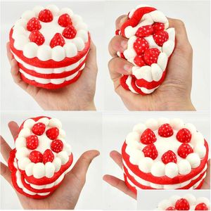 Kitchens & Play Food Wholesale- 12Cm Random Squishy Stberry Cake Scented Super Rising Kid Toy Drop Delivery Toys Gifts Pretend Play An Dh4Ta