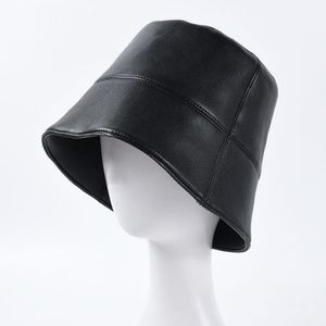 Yeni Sonbahar Kış Kadın Şapkaları Fashion Lady Pu Su Deri Su Geçirmez Kova Yağmur Şapkası Katlanabilir Balıkçı Kapağı Bütün 201104238y