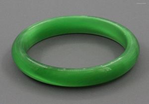 Bangle Apdgg Natural Wide Green Cat Eye Real Gems Stone Smooth Circle Armband för Girl Women Lady3272864